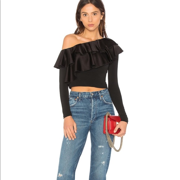 Alice + Olivia Tops - Alice + Olivia Cropped Ruffled Blouse